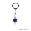 2017 pierre naturelle boule de cristal pendule porte-clés accessoires porte-clés Turquoise Lapis lazuli pour femmes printemps sac charme