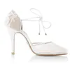 Новый стиль моды оптом высокий каблук белый заостренный носок для невесты платформы невесты свадебные туфли H209