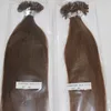 100g / pack du tips hår förlängning nagel prebonded fusion rakt hår 100strands / pack keratin stick brasilianska mänskligt hår # 18 # 10 # 8 # 1b # 613