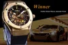 Vincitore Fashion Sport Design Cassa in acciaio inossidabile Orologi da uomo Top Brand Orologio in silicone di lusso Orologio da polso maschile automatico in gomma