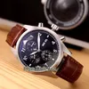 Montre d'Aviateur IW371712 di alta qualità quadrante blu orologio automatico da uomo data 43 mm cinturino in pelle uomo sportivo orologi da uomo economici
