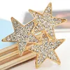 Pentagram Pentagram Broche Sjaal Pins Glanzend Kristal Strass Vijfpuntige Ster Broche Voor Vrouwen Meisje Gift Bruiloft Bruid Broches Sieraden 18K