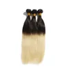 3pcs lot brazilian ombre hair weft two tone color 1b 613 1b gray blonde peruvian straight human hair weaves sfot hair bundles