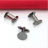 6MM Cufflinks Trays Imitation Rhodium Plated Copper French Cufflinks blanks Cufflinks backs Fit 6mm for Stickers or Cabochons