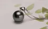 YHAMNI mode réel 925 en argent Sterling naturel noir perle pendentif collier boucles d'oreilles ensemble de bijoux de mariage ensembles pour les femmes TZH001