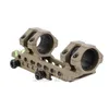30 /25.4 Mm Offset Picatinny Weaver Hunting Rifle Scope Rings Mount Bidirectional with Bubble Level Rail Mounts