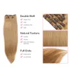 Remy Virgin Brésilian Hair Clip dans Extensions 100g 7pcs / Lot Clip dans les extensions de cheveux brésiliens # 27 Clip blonde dans les extensions de cheveux humains