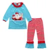 2017 Infantil Xmas Elk Outfit meninas de Natal árvore desenhos animados t-shirt + plissado calças 2 pcs conjuntos crianças bolinhas tops 14color escolher grátis