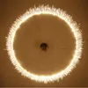 Aluminum chain ring chandelier round pendant lamp fringe chains suspension lighting living sitting room hotel restaurant hall mall light