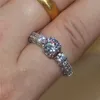 ファッションレディースホワイトサファイア925スターリングシルバーの結婚式のクリスタル宝石宝石リングジュエリー女性のためのジュエリーSz 5,6,7,8,9,10