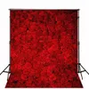 Computer Printed 3D Red Roses Photo Backgrounds Flower Wall Back Drop Romantic Valentines Day Wedding Photography Studio Backdrops
