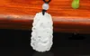 Natural white jade pendant sabrina (oval). Necklace pendant