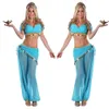 Sexy Sky Blue Arabian Kostium Kobiety Brzuch Dancing Dress Carnival Halloween Indian Princess Cosplay Costume Stage Nosić