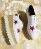 new free shipping Stella Mccartney women Shoes platform Blue Genuine Leather White Sole Stars Shoes