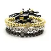 Moda Męska Biżuteria Energia Hurtownie 6mm Mix Kolory Brass Koraliki z Clear CZ Ball Braided Bracelets