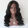 Naturlig hårlinje Billig 300% Densitet Lång Vågig Full Lace Wig Lace Front Wig Body Wave Mänskliga Hår Paryk för Svarta Kvinnor