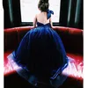 Sexy Royal Blue Backless Evening Dress Velvet Haltert Off Shoulder Special Occasion Dress Prom Party Gown Plus Size vestidos de festa