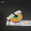 Divertido Kawaii Rainbow Modelo de Resina Plana Posterior DIY Juguete Simulación Artificial Figuras Percibir Juego de Aprendizaje Educativo Prop