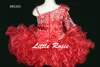 Bling Bling Little Rosie Baby Girls Pageant Dresses 2019 BR1323 Ruffles Skirt Coral Cupcake Glitz Toddler Pageant Gowns with One Long Sleeve