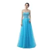 Gratis verzending Real Sample Sky Blue Prom-jurken Sweetheart Abiti da Cerimonia da Sera Avondjurken 2020 ABITO SPOSA