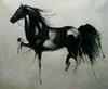 Abstract Black Horse Fabriqué à la main de l'art animal sur toile Qualité Multi-Tailles Zhon