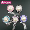 New Arrival Multicolor Rhinestone With Big Pearl Round Retractable Badge Reel Plastic ID Card Holder For Nurse Accessories