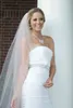 Pink wedding veil chapel length one layer bridal veil cut edge white ivory champagne with comb tulle 194a