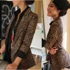 M-3XL Jacka Vintage Spring Women Plus stor leopard Slim One Button Blazer Outwear Suit Female Jacket Coa