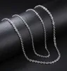 2.2mm 316L Stainless Steel Silver Necklace Round Rolo Chains for Men Women Hip Hop Fashion Jewelry New Design Sale 45 50 55cm Christmas Gift