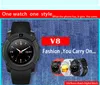 V8 Smart Horloge Polsband Telefoon Bluetooth 3.0 IPS HD Full Circle Display MTK6261D Smart Watch voor Android-systeem met doos