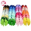 Wholesale- Mixcolor 40Pcs/lot 3 Inch Grosgrain Ribbon Hairpins Baby Girl Bows With Clip Hair Clips Kids Hair Accessories 564