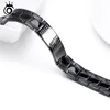 Orsa Jewelry Cross Pattern Stainless Steel Bracelet in Black Color Scripture Religious Wristband Bracelet Fashion Accessories GTB57