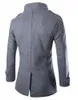 Wholesale- MLG Mens Classic Double Breasted Mid Long Trench Pea Coat