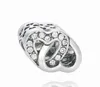 Se adapta a la pulsera de plata esterlina Día de la madre Doble Heart Hear Hole Big Hole Beads Charms for DIY EUROPEY Style Snake Charm Charm Fashion DIY Jewelry