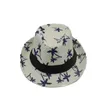 Maple Leaf Print Jazz Caps Mössor för män Kvinnor Barn Fashion Fedora Straw Hattar Monterade Campaniform Boys Girls Beach Sunhat