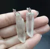 1 pair natural clear crystal earbob Personality fashion clear gemstone rough crystal wand eardrop reiki healing