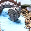 Waterwheel Resin Miniatyr Garden Dekoration Mini Vintage Fairy Hus Craft Micro Landskapsarkitektur Heminredning DIY Gåva