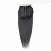 Armure de cheveux humains vierges brésiliens 3 paquets avec fermeture en soie 1B trame de cheveux raides doux avec fermetures de base en soie pour femmes noires475216962