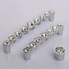 Modern Fashion glass diamond furniture handles 128mm clear crystal cabinet wardrobe door pulls silver chrome dresser handle 96mm