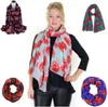 Factory Direct Sale Flower Print Voile Bomull Infinity Scarf Fashion Circle Scarf Stor Storlek Långskavar Kvinnor runt halsdukar 8 färger