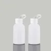 100 pièces 50 ml vide blanc rechargeable cosmétique bouteille pour animaux de compagnie avec blanc couvercle rabattable récipient en plastique bouteille de lotion bouteille de voyage