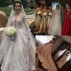 Dresses Gorgeous Full Lace Ball Gown Wedding Dresses With Deep V Neck Illusion 3D Appliques Long Sleeves Wedding Gowns Sexy Back Bridal Ve