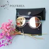 고양이 눈 선글라스 여성 브랜드 디자이너 코팅 반사 미러 다이아몬드 장식 태양 안경 금속 럭셔리 상자