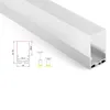 Conjuntos de 10 x 1m/Lote nuevo perfil de aluminio LED Strip Light y canal de perfil cuadrado más profundo para luces de techo o colgante