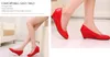 PU Patent leather Liangpi Work shoes Black Red White Nude Pink Wedges Women's Shoes 5 color choices US5.5-US9.5