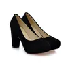 factory price hot seller shoes round nose pantent leather chunky heel high heel women