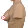 Normal storlek SunTan Color Asia User Breast Form Fake Bust Enhancer Silicone Boobs Protes Crossdresser Gift Shemale Breast förstor4428015
