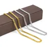 Moda 3MM 5MM 60CM 70CM Homens Aço Inoxidável Amarelo Ouro Branco Banhado A Ouro Hiphop Cuban Link Chain Colar Unissex para Homens Mulheres 2517