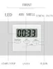 Sublimering mini digital kök timer stora siffror högt larm magnetiska stödstativ med stor LCD -skärm för matlagningsportspel