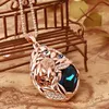 Fashion Flowers Luxury Big Gem Crystal Pendant Halsband Stor Teardrop Dang Charm Halsband Kvinnor är på tröja kedja långt halsband